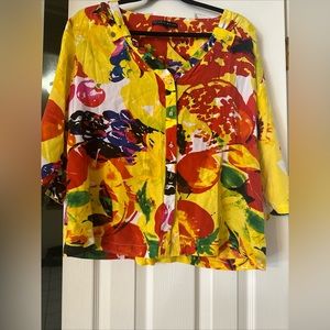 Antonio Melani 100%silk , floral women’s blouse L,perfect conditions